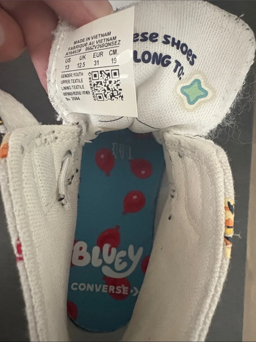 Converse Kids White High-Top Sneakers with Multicolor Character Print